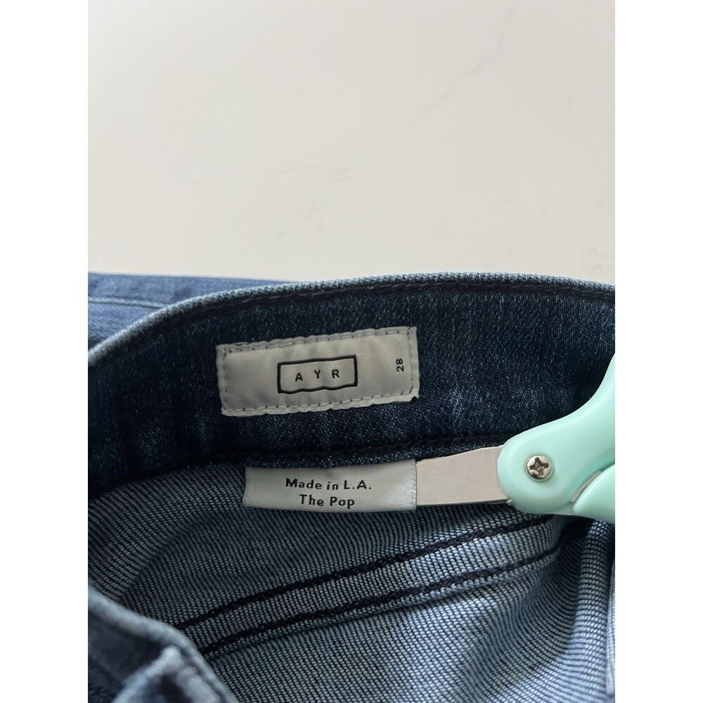 AYR “The Pop” Straight High Rise Stretch Blue Jeans Size 28 - Picture 5 of 8